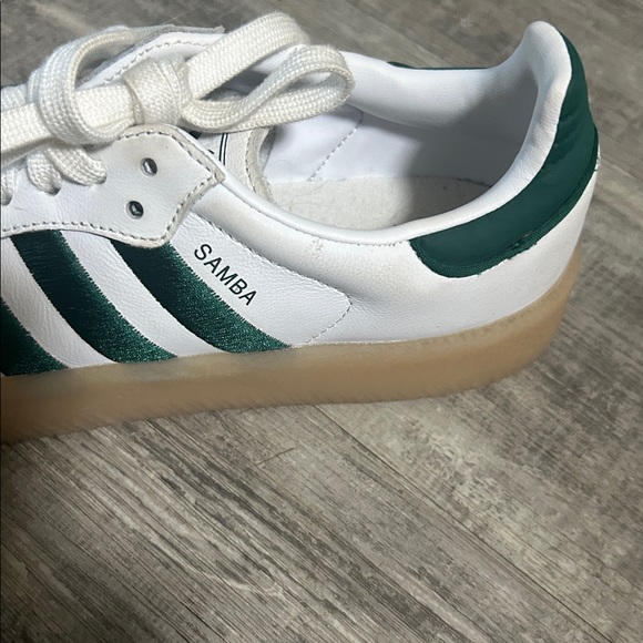 adidas Samba Platform Sneakers White Green Gum Sole - Picture 6 of 8